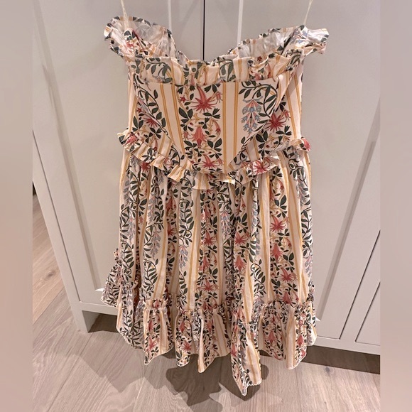 NWT Agua by Agua Bendita Rosa strapless ruffle mini dress - Picture 2 of 14